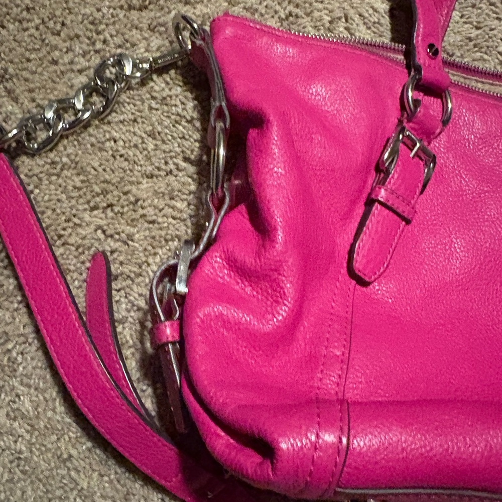 Michael Kors Pink Leather Tote Bag satchel magenta purse - Picture 2 of 9